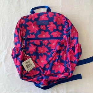 Vera Bradley blue and pink lighter up just right art poppies backpack NWT